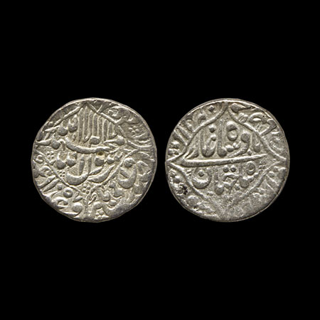 Shah Jahan, Silver Rupee, 11.25gm, Surat Mint, AH 1057/RY 21. KM 230.3. Fine, Scarce.