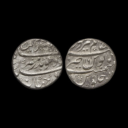 Aurangzeb, Silver Rupee, 11.30gm, Alamgirpur Mint, AH 1129/RY 16, mint name on rev. top. K