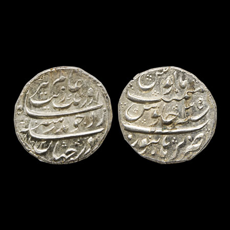Aurangzeb, Silver Rupee, 11.47gm, Burhanpur Mint, AH 1102/RY 35, complete mint name on rev