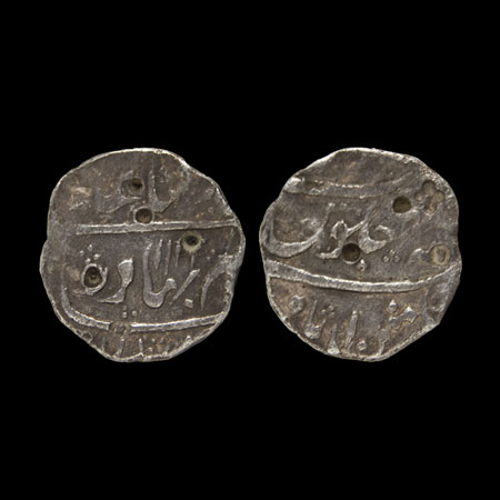Shah Alam Bahadur, Silver Rupee, 11.00gm, Gulshanabad Mint, AH 1121/RY 4, with complete mi