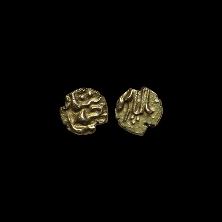 Muhammad Shah, (AH 1131-1161/1719-1748 AD), Gold Fanam, 0.35gm, Balapur Mint, complete min