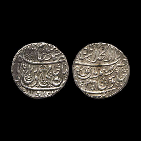 Shah Alam II, Silver Rupee, 11.25gm, Shahjahanabad Dar ul Khilafat Mint, AH 1197/RY 25, wi