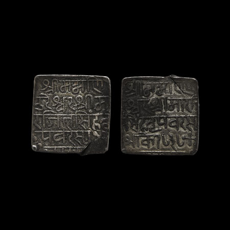Manipur, Silver Square Rupee, 11.20gm, Marjit Singh (SE 1734-1741/1812-1819 AD), Obv: Srim