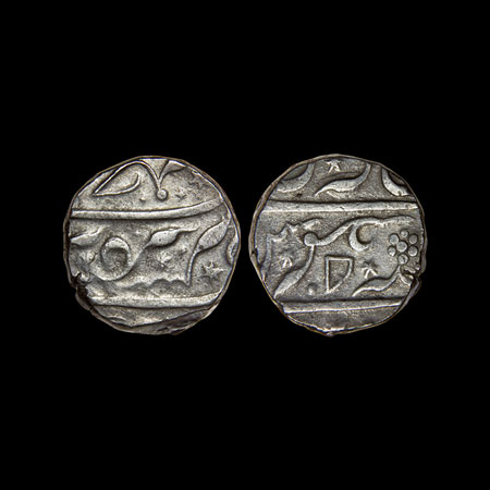 Maratha Confederacy, Silver Rupee, 11.24gm, Wadi, in the name of Aurangzeb Alamgir, Star &