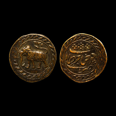 Mysore, Tipu Sultan, Copper Paisa, 11.45gm, Farrukhyab Hisar Mint, AM 1216 on elephant tow