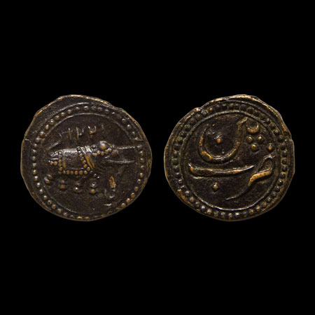 Mysore, Tipu Sultan, Copper Paisa, 11.15gm, Patan Mint, AM 1221, date on elephant towards 