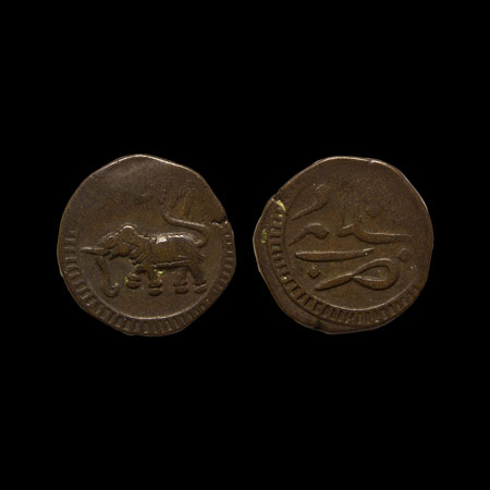 Mysore, Tipu Sultan, Copper Paisa, 11.15gm, Salamabad Mint, date AM 1217 on elephant towar