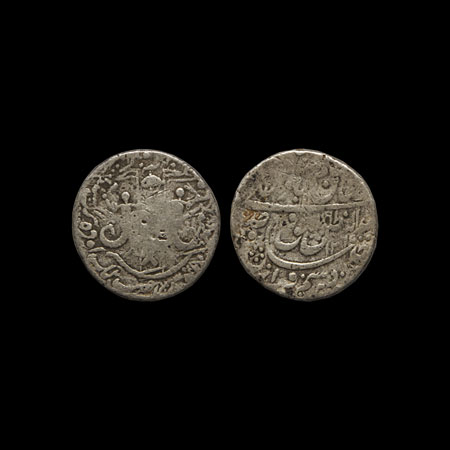 Awadh, Silver 1/2 Rupee, 5.38gm, Wajid Ali Shah, Mulk Awadh Baitus Sultanat Lakhnau Mint, 