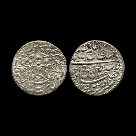 Awadh, Silver Rupee, 11.60gm, Wajid Ali Shah, Baitus Sultanat Lakhnau Mulk Awadh Akhtarnag