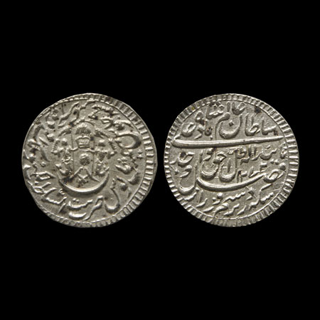 Awadh, Silver Rupee, 11.10gm, Wajid Ali Shah, Baitus Sultanat Lakhnau Mulk Awadh Akhtarnag