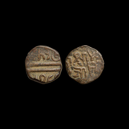 Chhota Udaipur, Copper Paisa, 10.76gm, Guman Singhji (SE 1744-1773 /1822-1851 AD), nagari 