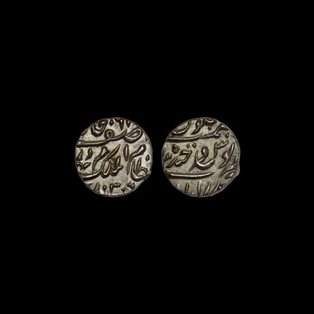 Hyderabad, Silver 1/4 Rupee, 2.78gm, Mir Mahbub Ali Khan II , Farkhanda Bunyad Hyderabad M
