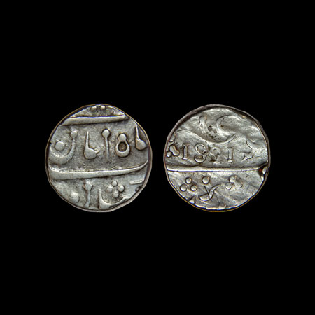 Kolhapur, Silver Rupee, 11.20gm, Azamnagar Gokak Mint, in the name of Muhammad Shah with t