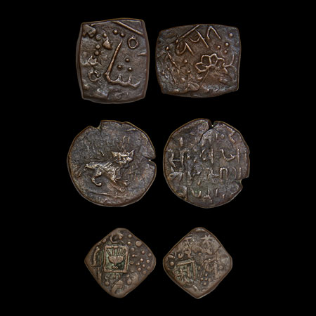Lunavada, Copper Paisa, 7.30gm, (3) Wakhat Singh (VS 1924-1986/1867-1929 AD), 3 different 