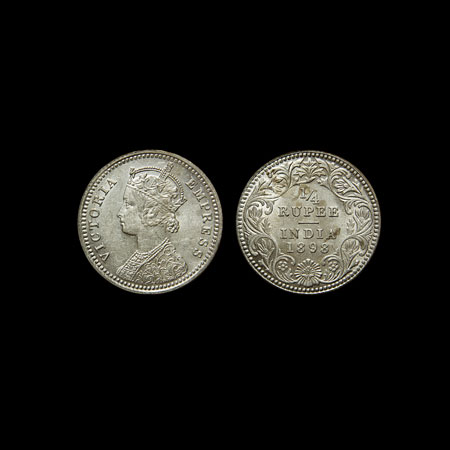 Victoria Empress, Silver 1/4 Rupee, 1898, Calcutta Mint, C / II / C incuse, F.Prid. 402. U