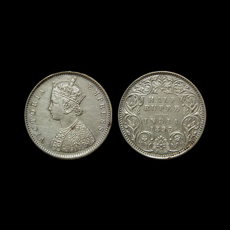 Victoria Empress, Silver 1/2 Rupee, 1893, Bombay Mint, A / I / B incuse, F.Prid. 303. Unc,