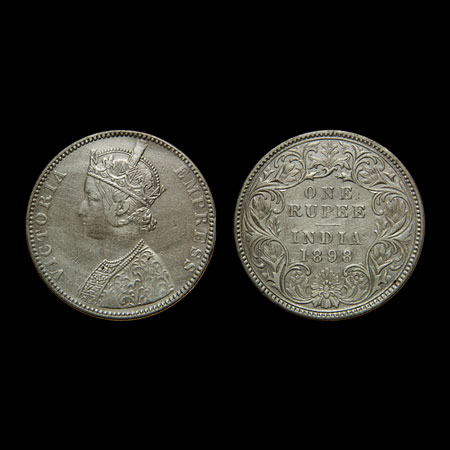 Victoria Empress, Silver Rupee, 1898, Bombay Mint, C2 / I / B incuse, F.Prid. 184. Fine, S
