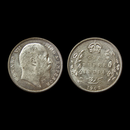 Edward VII, Silver Rupee, 1903, Bombay Mint, F.Prid. 199. Unc, Scarce.