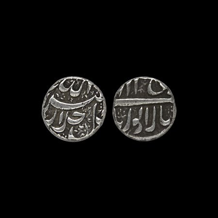 Akbar, Silver Rupee, 11.40gm, Balapur Mint, Ilahi 'Di', date off flan, complete mint name.