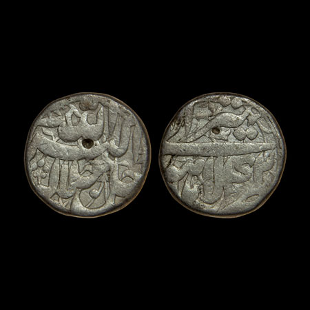 Akbar, Silver Rupee, 11.14gm, Lahore Mint, Ilahi Type, Month 'Tir', Year 42, broad flan. A