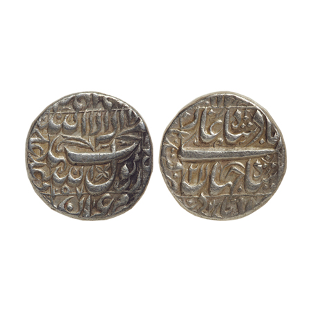 Shah Jahan I, Silver Rupee, 11.25gm, Qandhar Mint, AH 1057/RY 21. KM 235.22. Very Fine+, S
