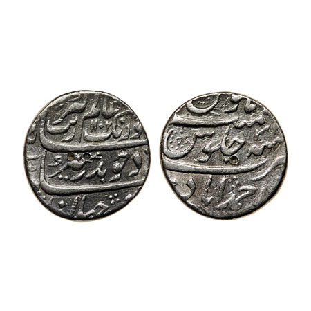 Aurangzeb, Silver Rupee, 11.10gm, Ahmadabad Mint, AH 1102/RY 34. KM 300.2. Very Fine, Scar