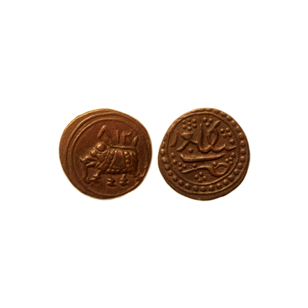 Mysore, Tipu Sultan, Copper 1/2 Paisa, 5.59gm, Bengalur Mint, AM 1218 retro date on elepha