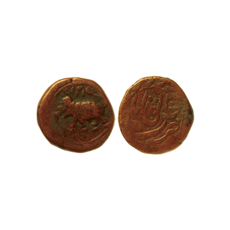 Mysore, Tipu Sultan, Copper 1/2 Paisa, 5.42gm, Khaliqabad Mint, AM 1217, retro date on ele