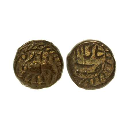 Mysore, Tipu Sultan, Copper 1/4 Paisa, 2.68gm, Khaliqabad Mint, AM 1225 (Error), retro dat