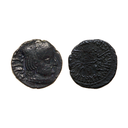 Western Ksatrapas, Vijaysen s/o Damsen, as Maha kshatrapas, Silver Drachm, 20.3gm, Saka Ye