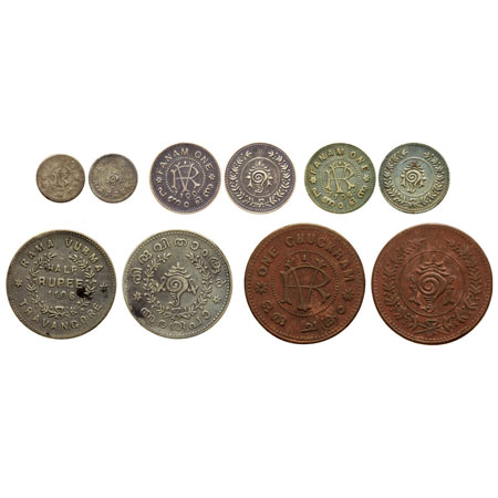 Travancore, Silver (4+1 Cu), Sree Moolam Rama Verma VI (1885-1924 AD), struck during the r