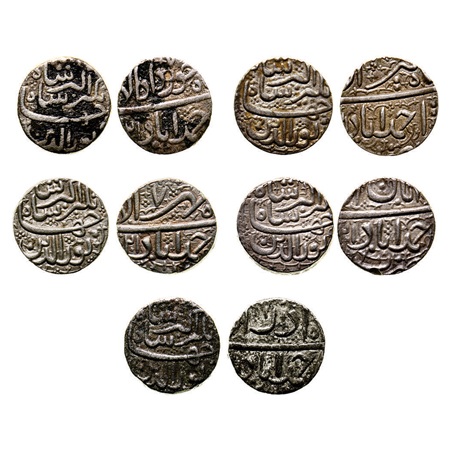 Jahangir, Silver Rupee, (5), Ahmadabad Mint, Ilahi Type, 5 Different Ilahi Months. Khurdad