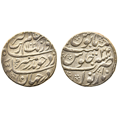 Aurangzeb, Silver Rupee, 11.39gm, Narnol Mint, Broad flan, AH 1102/ RY 34. KM 300.66. Extr