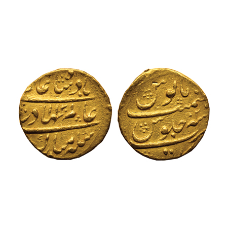 Shah Alam Bahadur, Gold Mohur, 10.86gm, Arkat Mint, AH 1120/RY 2. KM 356.18. Extra Fine, E