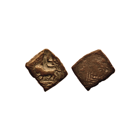 Satavahanas, Siri Satakarni (c.1st AD), Nasik Region, Copper Unit, 5.62gm, Obv: Lion facin