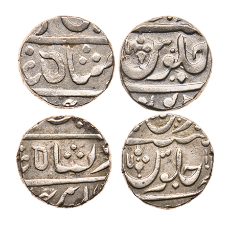 Maratha Confederacy, Silver Rupee (2), 11.12/11.27gm, Wai & Pune Mint, in the name of Shah