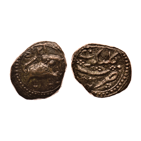 Mysore, Tipu Sultan, Copper Paisa, 10.80gm, Kalikut Mint, AM 1215 retro date above elephan