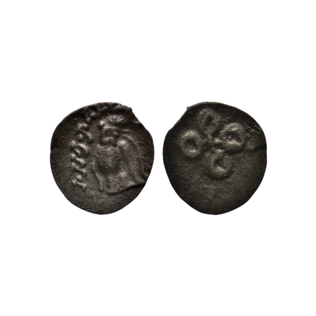 Satavahanas, Siri Satakarni, Banavasi Region, Potin Unit, 1.19gm, Obv: Elephant standing r