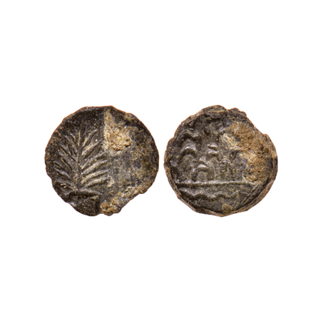 Post-Satavahana, Chutus of Banvasi, Uninscribed, Lead Fraction, 0.39gm, Obv: Unusual tree 
