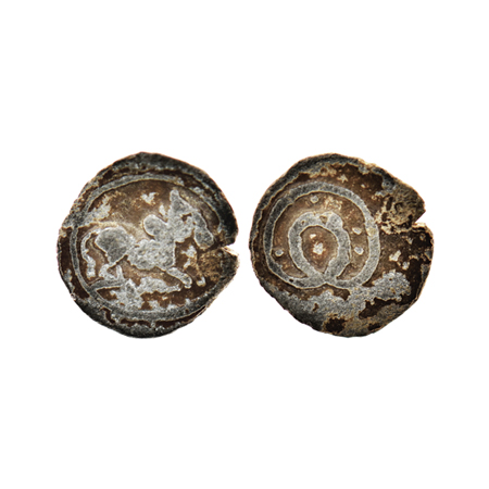 Post-Vakataka (6th AD), Malwa Region, Lead Unit, 0.96gm, Obv: Seated bull facing right, Re