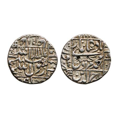 Murad Bakhsh, Silver Rupee, 11.50gm, Surat Mint, AH 1068, test marks. KM 272.3. Extra Fine