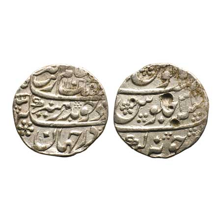 Aurangzeb, Silver Rupee, 11.44gm, Junagadh Mint, AH 1101/RY 34. test mark. KM 300.45. Very