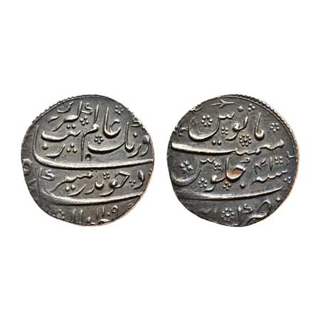 Aurangzeb, Silver Rupee, 11.49gm, Kanbayat Mint, broad flan, test mark,AH 1109/RY 41, KM 3