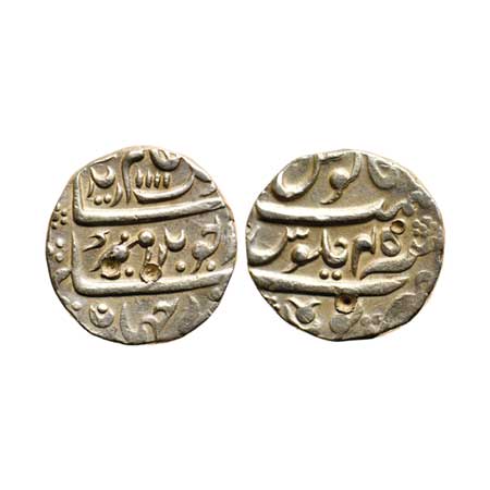 Aurangzeb, Silver Rupee, 11.49gm, Punamali Mint, AH 1111/ RY 45, test marks. KM 300.73. Ve