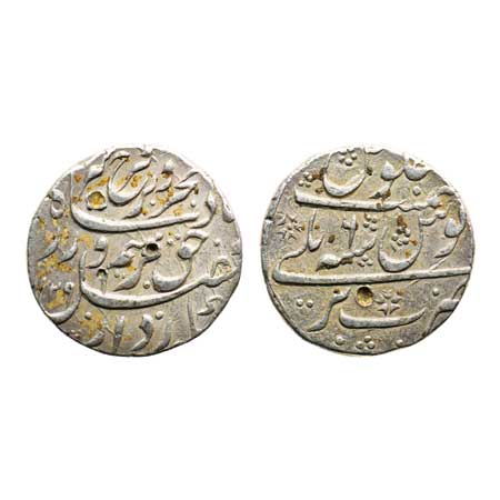 Farrukhsiyar, Silver Rupee, 11.35gm, Bareli Mint, AH 1129/ RY 6, Broad flan. KM 377.18. Ve