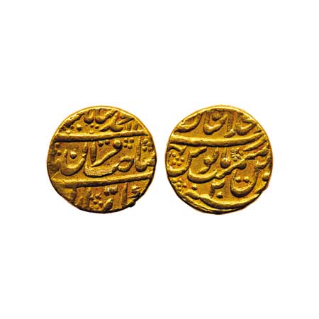 Muhammad Shah, Gold Mohur, 10.80gm, Shahjahanabad Dar-ul-Khilafat Mint, AH 11X6/ RY 20. KM