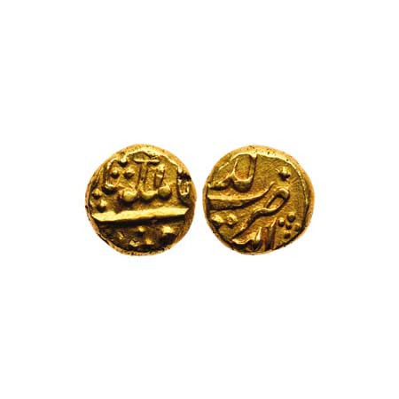 Alamgir II, Gold Pagoda, 3.30gm, Imtiyazgarh Mint, Complete mint name on rev. KM 468.1. Ve