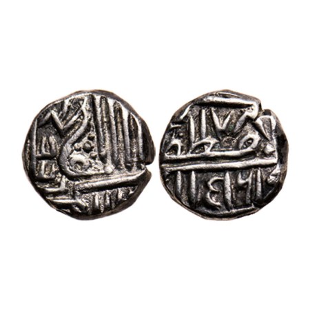 Junagadh, Silver Kori, 4.56gm, in the name of Muzaffar III, Sri Diwan in nagari. Unlisted 