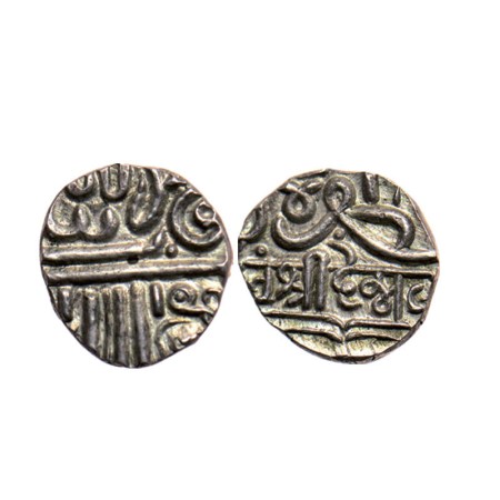 Kutch, Silver ¼ Kori, 1.17gm, Desalji I (VS 1775-1808/ 1719-1752 AD), in the name of Muzaf