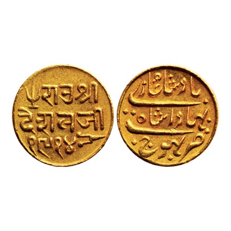 Kutch, Gold Kori, 4.66gm, Deshalji II, Bhuj Mint, in the name of Bahdur Shah II, VS 1914. 